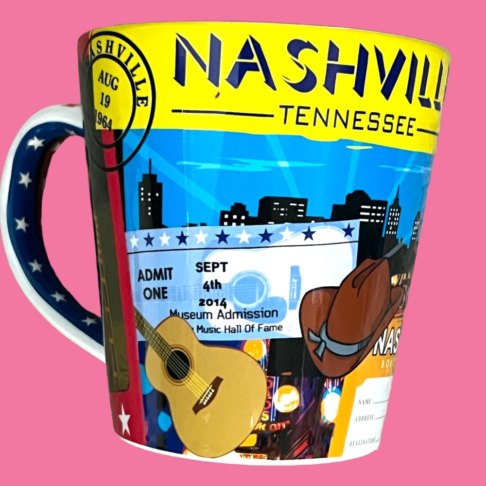 Nashville, Tennessee Music City USA Souvenir Coffee Mug. Fun Vintage City Mug.